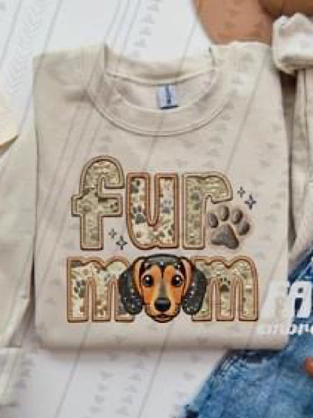 *Preorder* Faux embroidery Fur Mom (R-T) Dog Options