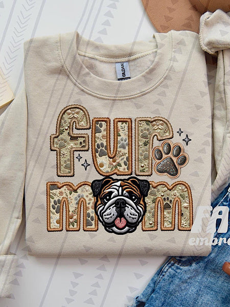 *Preorder* Faux embroidery Fur Mom (E-P) Dog Options