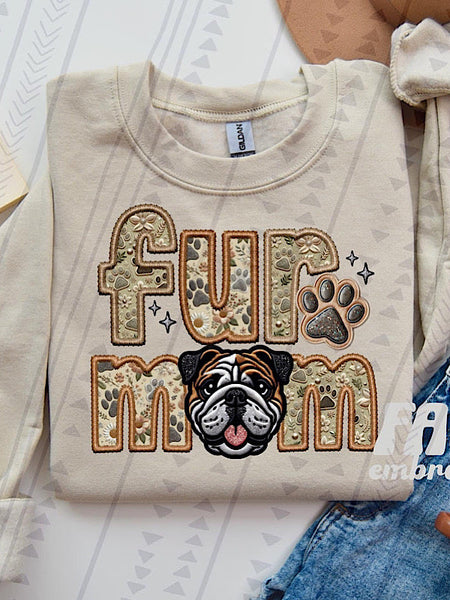 *Preorder* Faux embroidery Fur Mom (A-B) dog options