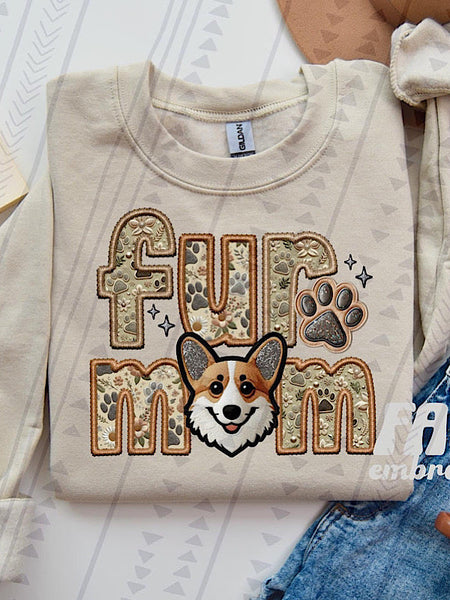 *Preorder* Faux embroidery Fur Mom (A-B) dog options