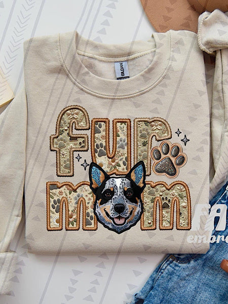 *Preorder* Faux embroidery Fur Mom (E-P) Dog Options