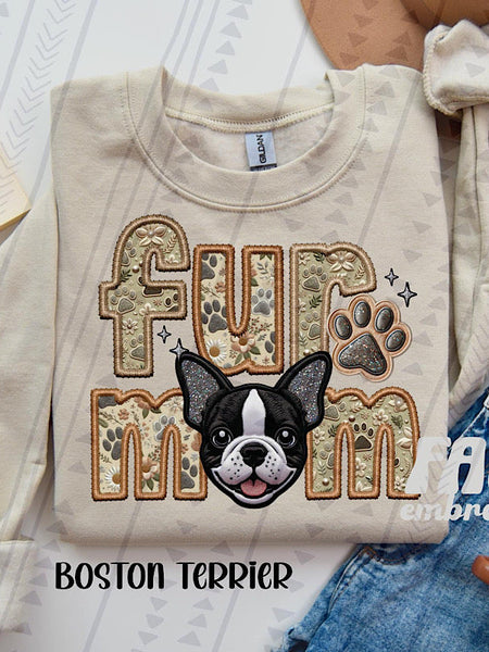 *Preorder* Faux embroidery Fur Mom (A-B) dog options