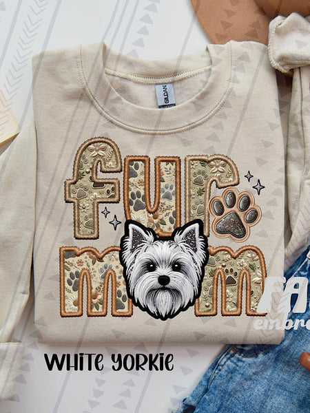 *Preorder* Faux embroidery Fur Mom (B-D) dog options
