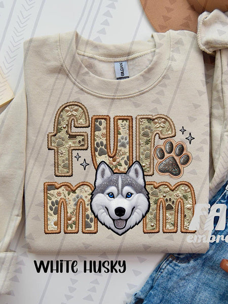 *Preorder* Faux embroidery Fur Mom (E-P) Dog Options