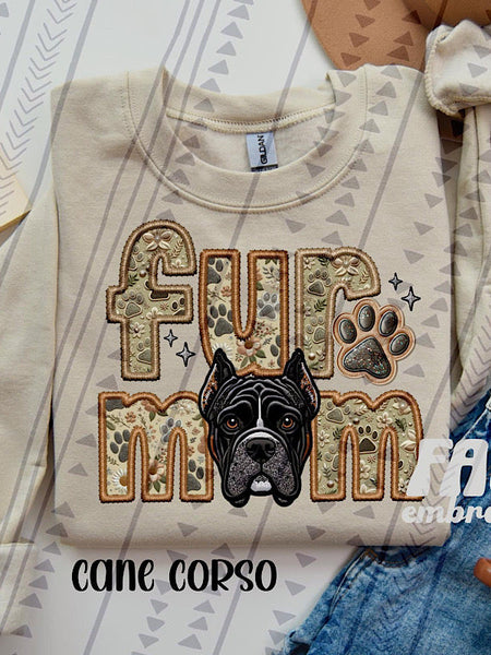 *Preorder* Faux embroidery Fur Mom (E-P) Dog Options