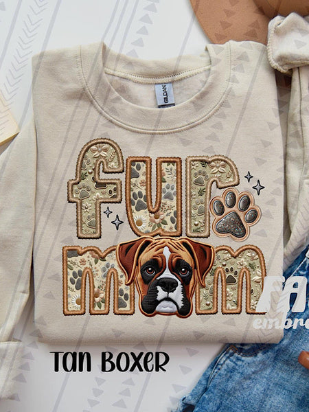 *Preorder* Faux embroidery Fur Mom (E-P) Dog Options