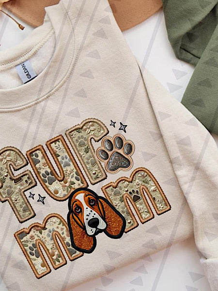 *Preorder* Faux embroidery Fur Mom (W-Y) Dog options
