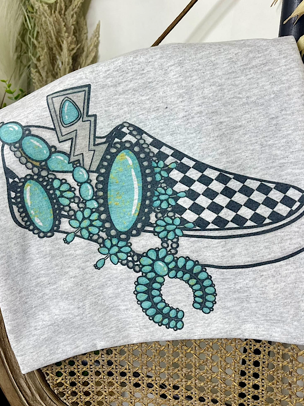 *Preorder* Turquoise Shoe tee