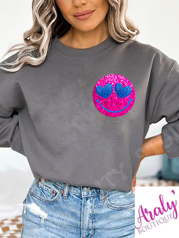 *Preorder* Charcoal Heart eyes sweatshirt