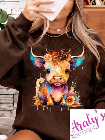 *Preorder* Brown Watercolor cow