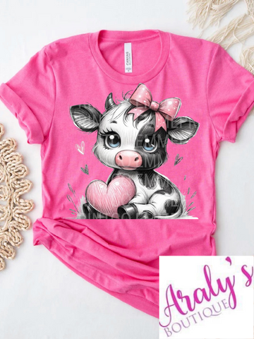 *Preorder* Pink Hand drawn cow