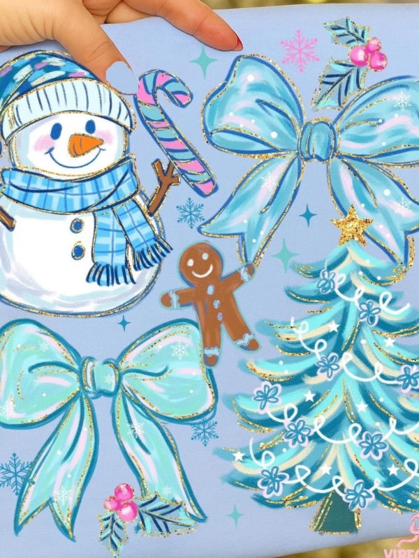 *Preorder* Blue snowman tee