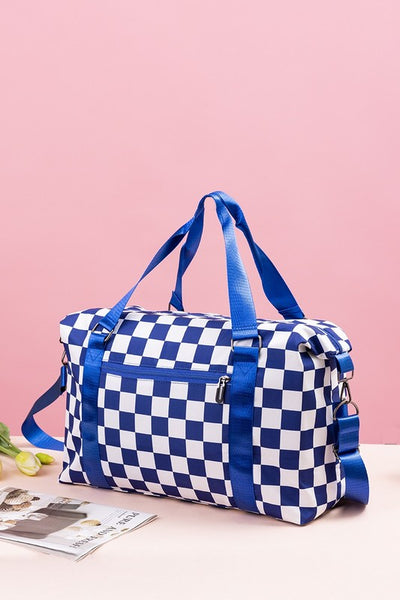 MCheckered Multi-Pocket Travel Bag