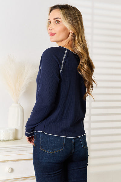 *Doorbuster* Long Raglan Sleeve Round Neck Top