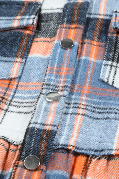 Plaid Collared Neck Long Sleeve