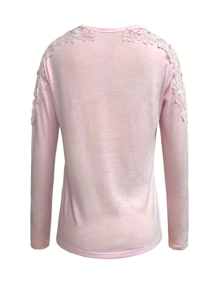 Full Size Cutout Round Neck Long Sleeve T-Shirt