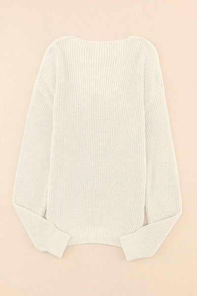 V-Neck Drop Shoulder Sweater