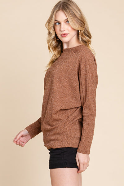Drop Shoulder Long Sleeve Knit