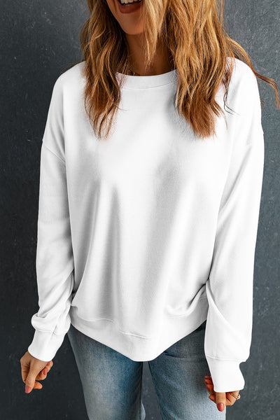 Round Neck Dropped Shoulder Sweatshirt