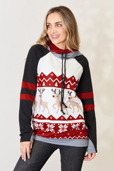 *Doorbuster* Christmas Drawstring Long Sleeve Hoodie