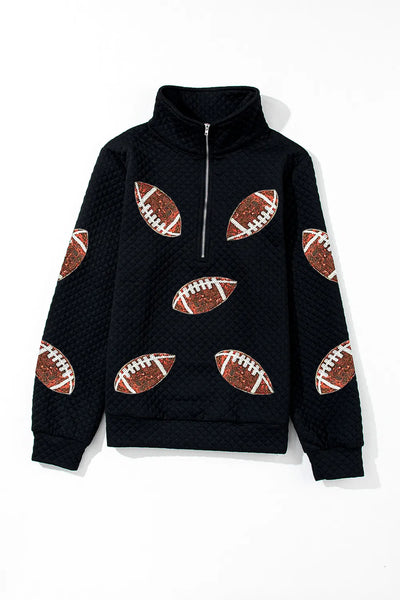 Sequin Football Long Sleeve Sweatshirt