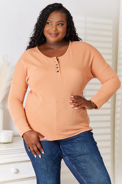 *Doorbuster* Half Button Long Sleeve Top