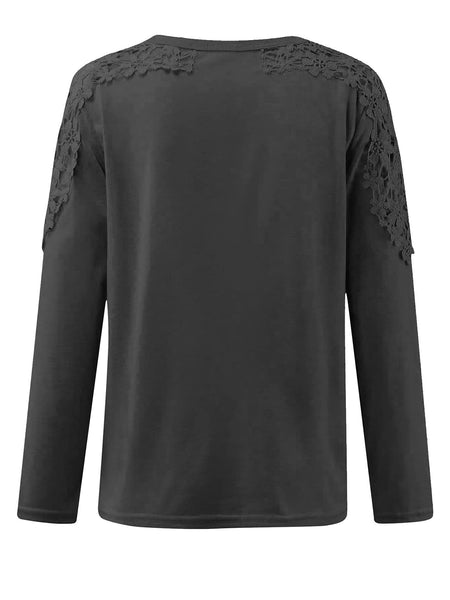 Full Size Cutout Round Neck Long Sleeve T-Shirt