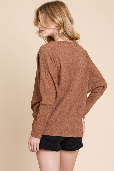 Drop Shoulder Long Sleeve Knit