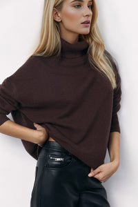 Turtleneck Long Sleeve Dropped Shoulder Sweater