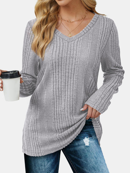 V-Neck Long Sleeve T-Shirt