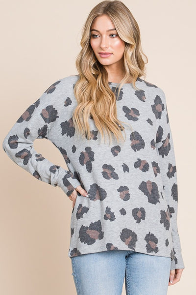 Leopard Drop Shoulder T-Shirt