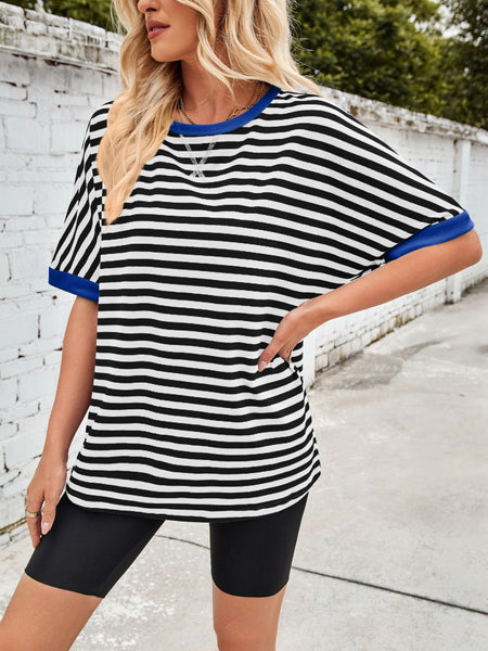 Striped Round Neck Half Sleeve T-Shirt