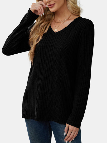 V-Neck Long Sleeve T-Shirt