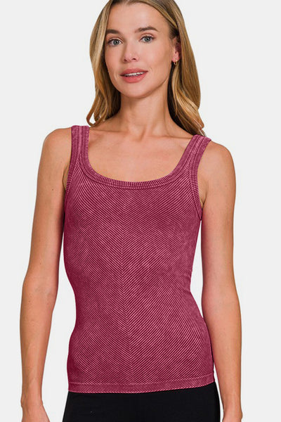 Ribbed Scoop Neck Tank