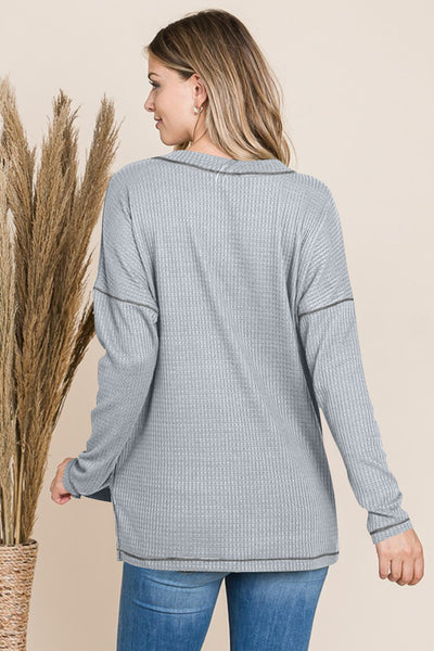 V Neck Long Sleeve Top