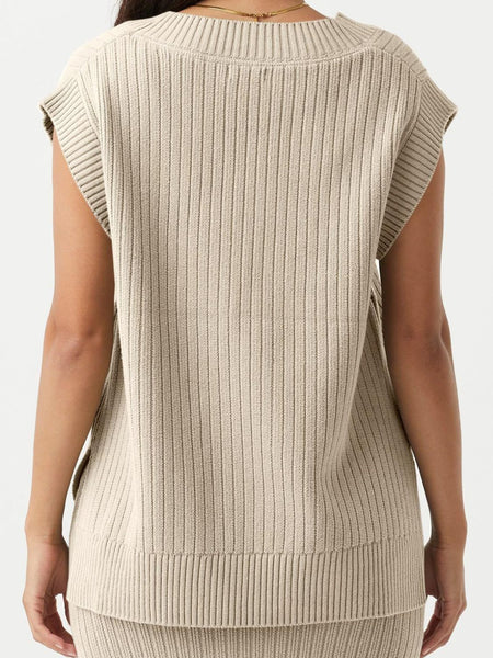 Ribbed V-Neck Sweater Vest