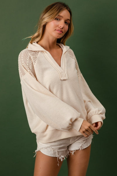 French Terry Lace Shoulder