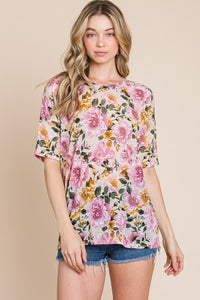 Floral Round Neck T-Shirt