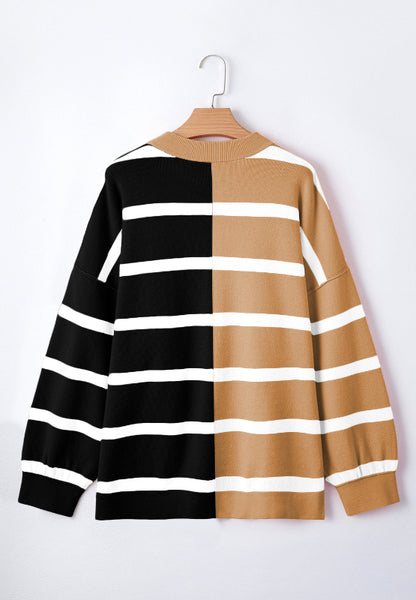 Contrast Striped Long Sleeve Sweatshirt