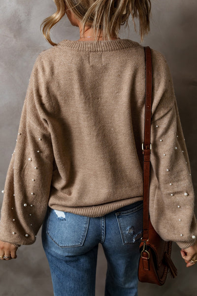 Detail Round Neck Long Sleeve Sweater