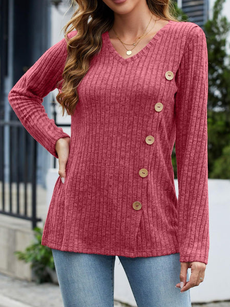 V-Neck Long Sleeve T-Shirt