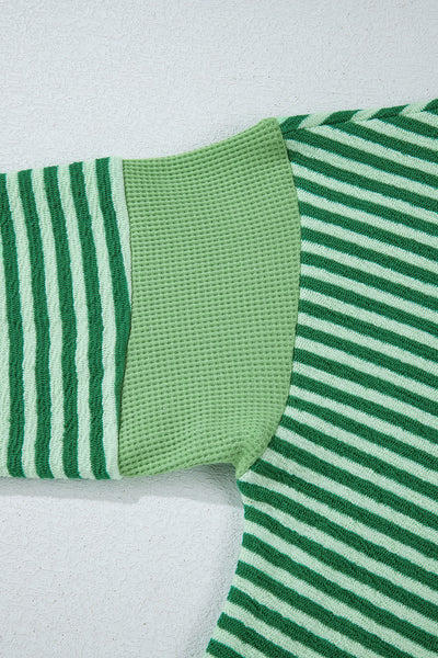 Stripe Johnny Collar Long Sleeve