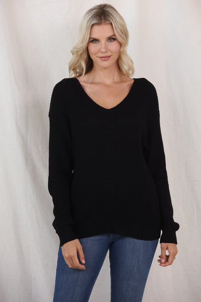 V-Neck Drop Shoulder Sweater