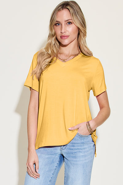 V-Neck High-Low T-Shirt