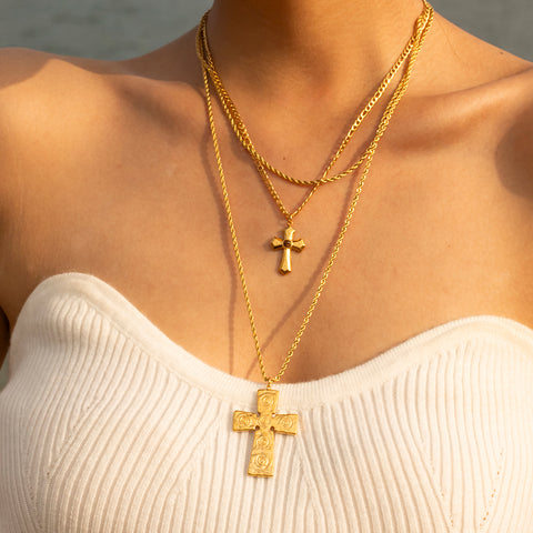18K Gold-Plated Cross Necklace