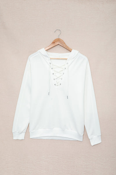 Lace Up Long Sleeve Hoodie