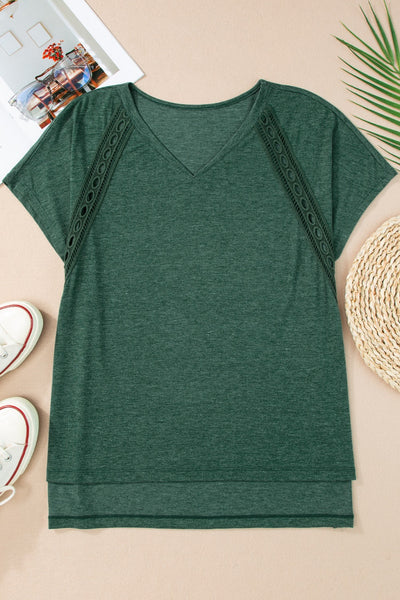 Heathered V-Neck Short Sleeve T-Shirt