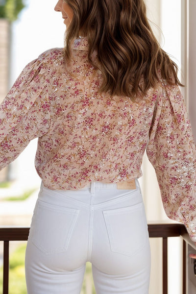 Printed Collared Neck Long Sleeve Shirt