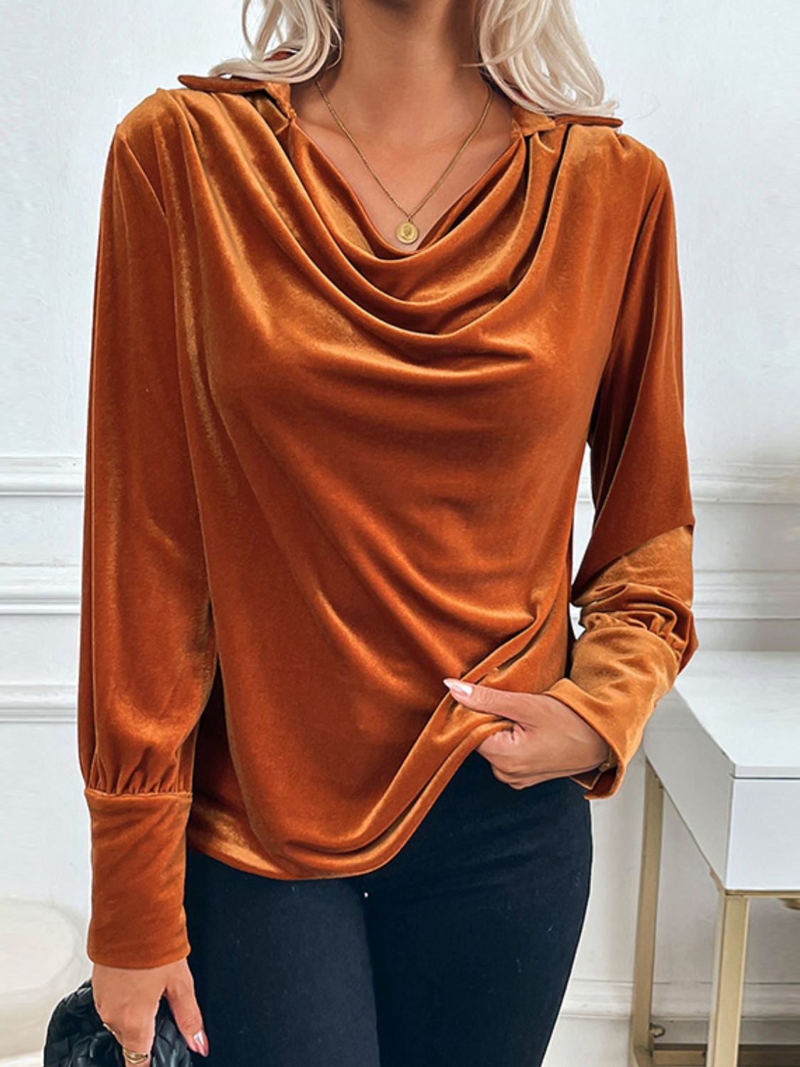 Ruched Long Sleeve Blouse