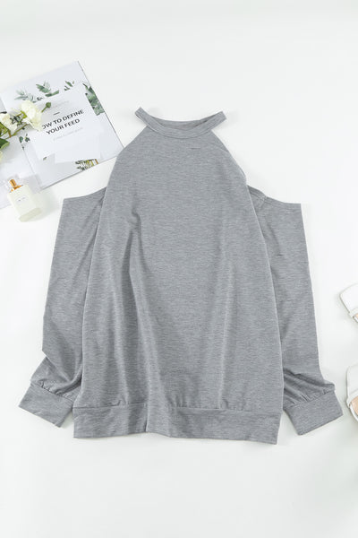 Cold Shoulder Long Sleeve Sweatshirt